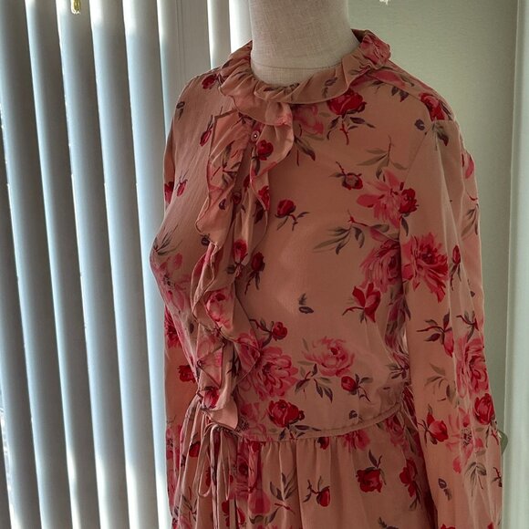 NWT REBECCA TAYLOR ~ ROSE GARDEN TUNIC DRESS ~ 2 ~ SILK ~ POCKETS ~ $375 - Picture 5 of 11